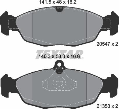 Textar 2054701 - Тормозные колодки, дисковые, комплект unicars.by