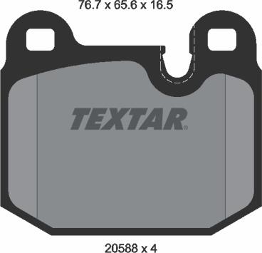 Textar 2058805 - Тормозные колодки, дисковые, комплект unicars.by