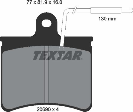 Textar 2069001 - Тормозные колодки, дисковые, комплект unicars.by