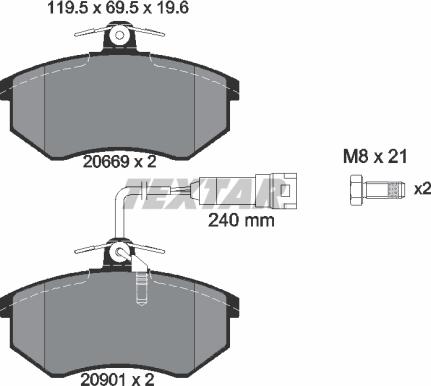 Textar 2066922 - Тормозные колодки, дисковые, комплект unicars.by