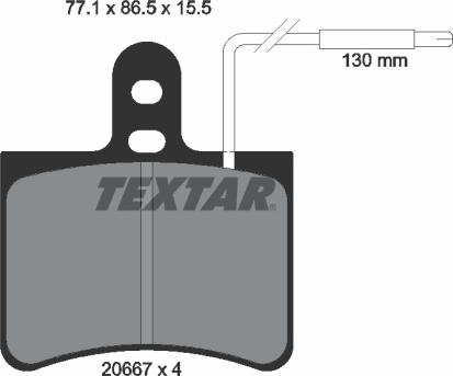 Textar 2066703 - Тормозные колодки, дисковые, комплект unicars.by