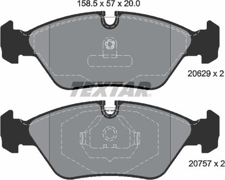 Textar 2062902 - Тормозные колодки, дисковые, комплект unicars.by