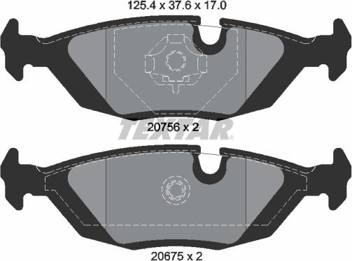 Textar 2067502 - Тормозные колодки, дисковые, комплект unicars.by