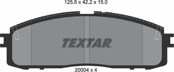 Textar 2000401 - Тормозные колодки, дисковые, комплект unicars.by