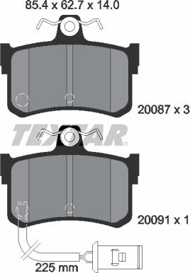 Textar 2008701 - Тормозные колодки, дисковые, комплект unicars.by