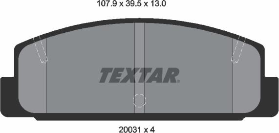 Textar 2003101 - Тормозные колодки, дисковые, комплект unicars.by