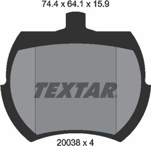 Textar 2003801 - Тормозные колодки, дисковые, комплект unicars.by