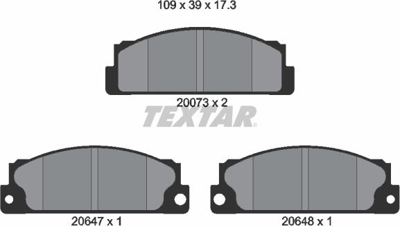 Textar 2007306 - Тормозные колодки, дисковые, комплект unicars.by