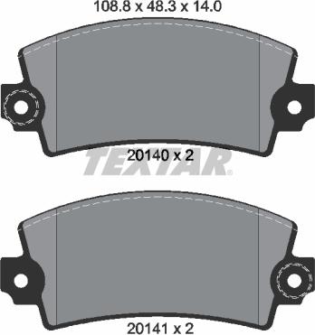 Textar 2014003 - Тормозные колодки, дисковые, комплект unicars.by