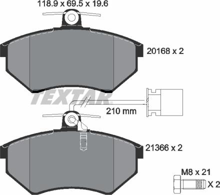 Textar 2016805 - Тормозные колодки, дисковые, комплект unicars.by