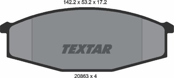 Textar 2086301 - Тормозные колодки, дисковые, комплект unicars.by