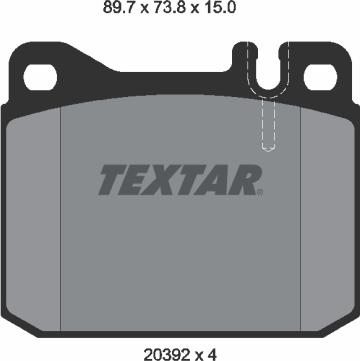 Textar 2039204 - Тормозные колодки, дисковые, комплект unicars.by