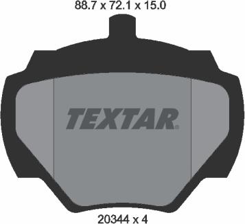 Textar 2034402 - Тормозные колодки, дисковые, комплект unicars.by