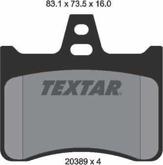 Textar 2038902 - Тормозные колодки, дисковые, комплект unicars.by