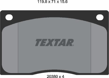 Textar 2038001 - Тормозные колодки, дисковые, комплект unicars.by