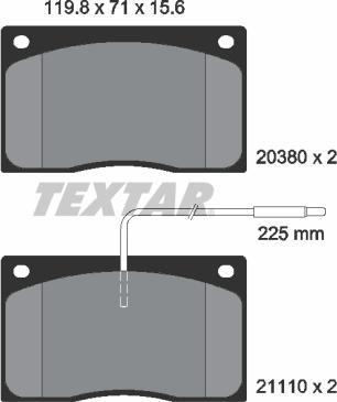 Textar 2038002 - Тормозные колодки, дисковые, комплект unicars.by