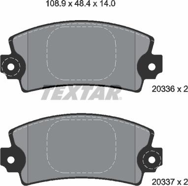 Textar 2033602 - Тормозные колодки, дисковые, комплект unicars.by