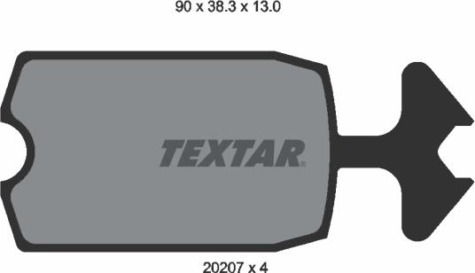 Textar 2020709 - Тормозные колодки, дисковые, комплект unicars.by