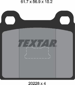 Textar 2022803 - Тормозные колодки, дисковые, комплект unicars.by