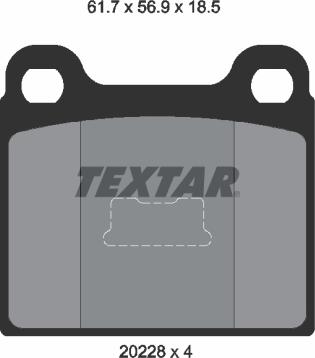 Textar 2022802 - Тормозные колодки, дисковые, комплект unicars.by