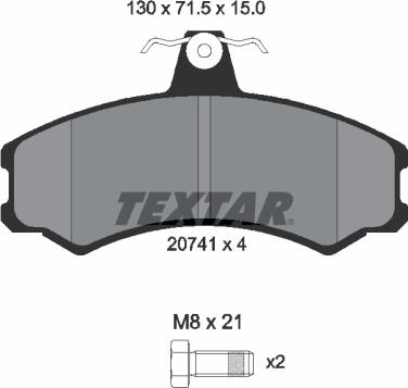 Textar 2074105 - Тормозные колодки, дисковые, комплект unicars.by