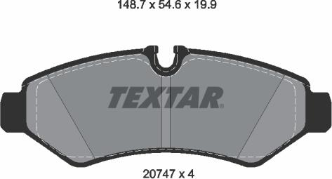 Textar 2074701 - Тормозные колодки, дисковые, комплект unicars.by