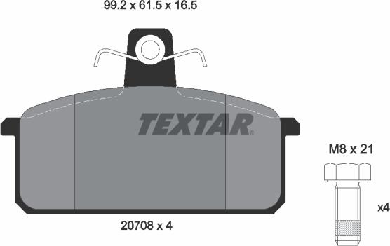 Textar 2070803 - Тормозные колодки, дисковые, комплект unicars.by