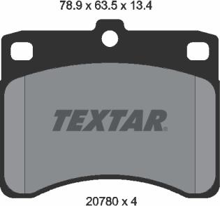 Textar 2078001 - Тормозные колодки, дисковые, комплект unicars.by