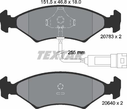 Textar 2078302 - Тормозные колодки, дисковые, комплект unicars.by