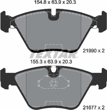 Textar 2199003 - Тормозные колодки, дисковые, комплект unicars.by