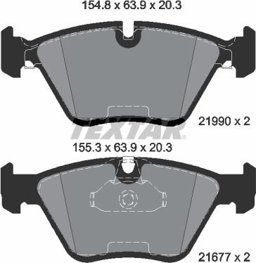 Textar 2199081 - Тормозные колодки, дисковые, комплект unicars.by