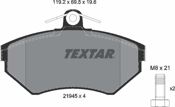 Textar 89004400 - Дисковый тормозной механизм, комплект unicars.by