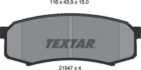 Textar 2194701 - Тормозные колодки, дисковые, комплект unicars.by