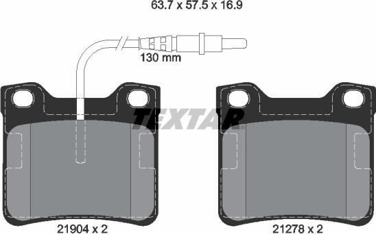 Textar 2190403 - Тормозные колодки, дисковые, комплект unicars.by