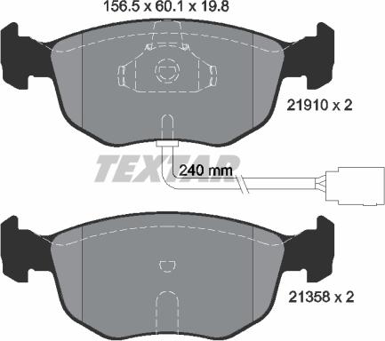 Textar 2191003 - Тормозные колодки, дисковые, комплект unicars.by