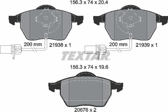 Textar 2193881 - Тормозные колодки, дисковые, комплект unicars.by