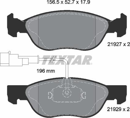 Textar 2192901 - Тормозные колодки, дисковые, комплект unicars.by