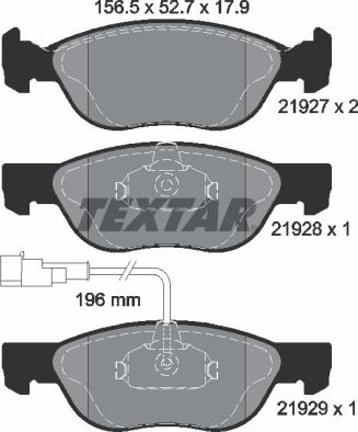 Textar 2192701 - Тормозные колодки, дисковые, комплект unicars.by