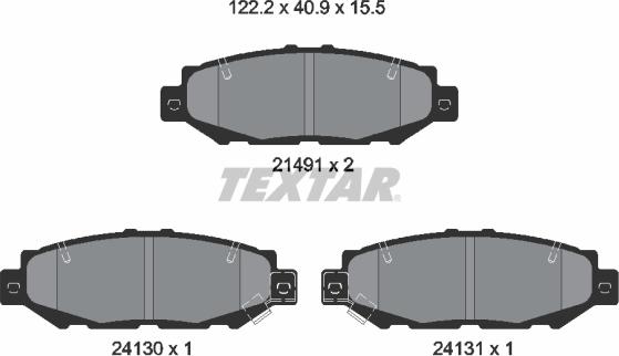 Textar 2149101 - Тормозные колодки, дисковые, комплект unicars.by