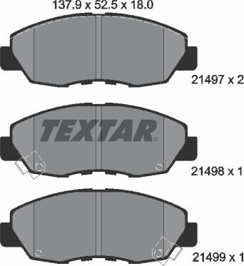 Textar 2149701 - Тормозные колодки, дисковые, комплект unicars.by