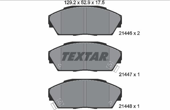 Textar 2144601 - Тормозные колодки, дисковые, комплект unicars.by