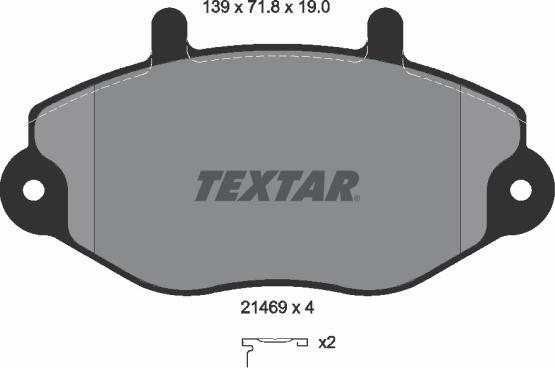 Textar 2146902 - Тормозные колодки, дисковые, комплект unicars.by