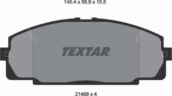 Textar 2146801 - Тормозные колодки, дисковые, комплект unicars.by