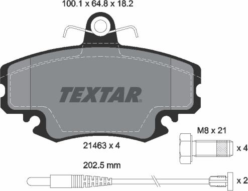 Textar 2146304 - Тормозные колодки, дисковые, комплект unicars.by