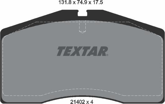 Textar 2140201 - Тормозные колодки, дисковые, комплект unicars.by