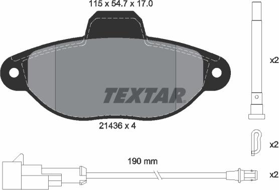 Textar 2143609 - Тормозные колодки, дисковые, комплект unicars.by