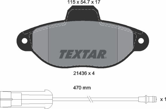 Textar 2143603 - Тормозные колодки, дисковые, комплект unicars.by