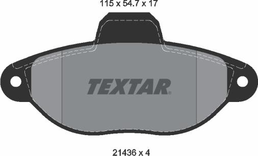 Textar 2143602 - Тормозные колодки, дисковые, комплект unicars.by