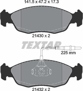 Textar 2143001 - Тормозные колодки, дисковые, комплект unicars.by