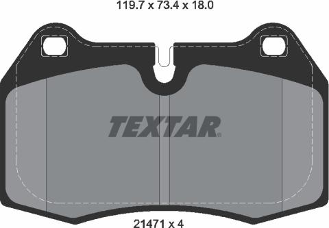 Textar 2147102 - Тормозные колодки, дисковые, комплект unicars.by